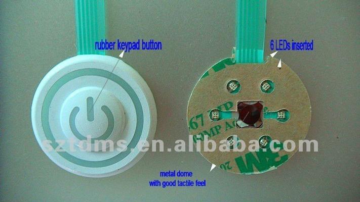 Single silicone rubber button LED lights membrane switch