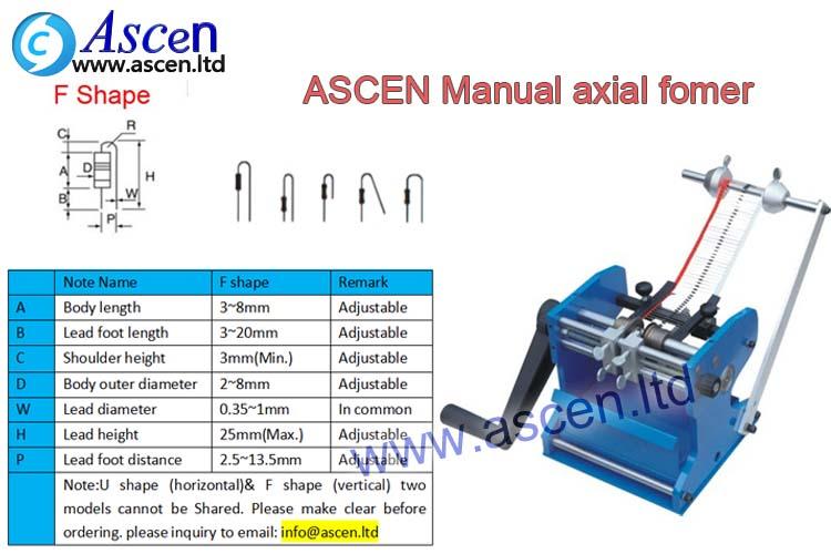 axial lead bender for taped components