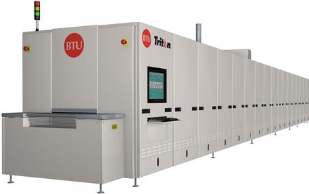 The Tritan™ Metallization Firing System, featuring BTU's exclusive TriSpeed™ technology, allows users to take advantage of superior ramp rates up to 200o C per second while not compromising the drying and cooling sections of the profile.
