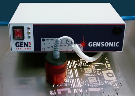 The Gensonic is a manually-operated, ultrasonic transducer unit for cleaning stencils used in printing solder pastes and adhesives.