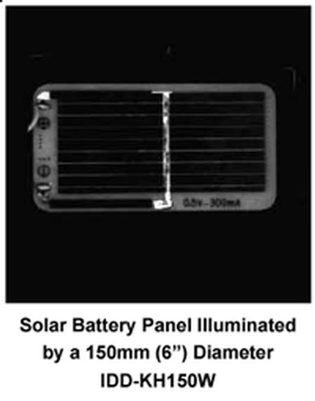 Solar Battery Panel illuminated by 150mm white IDD-KH
