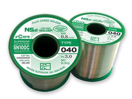 SN100C (040), halogen-free lead-free flux-cored solder wire