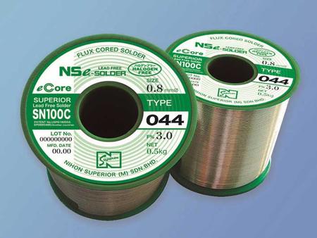 SN100C (044) completely halogen-free high performance  flux-cored solder wire.