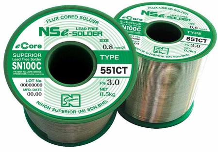 High Performance SN100C(551CT) Flux-Cored Solder Wire  