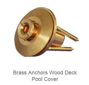 Brass Anchors Wood Deck Pool Cover 