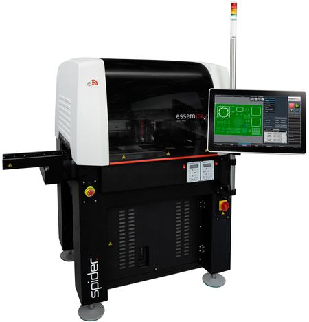 Essemtec Spider, the extreme fast and compact jet and general dispenser is rated for up to 150 000 dots per hour, dispenses 3D patterns and much more.