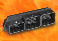 The new 154-circuit, three-pocket, right-angle header with compliant-pin terminals improves productivity and reduces assembly costs by enabling a solder-free process, as opposed to conventional press-fit type mounting processes. 
