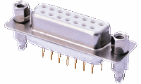 FDM1504 Machined pin D-SUB 180°Vertical 15Circuits