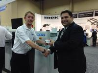 From left to right: Bryce Timms of Juki and Mario Scalzo of Indium Corporation at APEX 2014. This year marks the 10th anniversary of Live at APEX.
