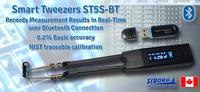 Siborg began offering a Bluetooth enabled model of Smart Tweezers in 2016. This device remotely records measurement results to computer (using NI LabView) or app (iOS and Android).