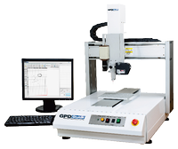 The Catalina benchtop system is a full-featured platform with these standard features: automatic vision, laser surface sensing, and nozzle alignment.